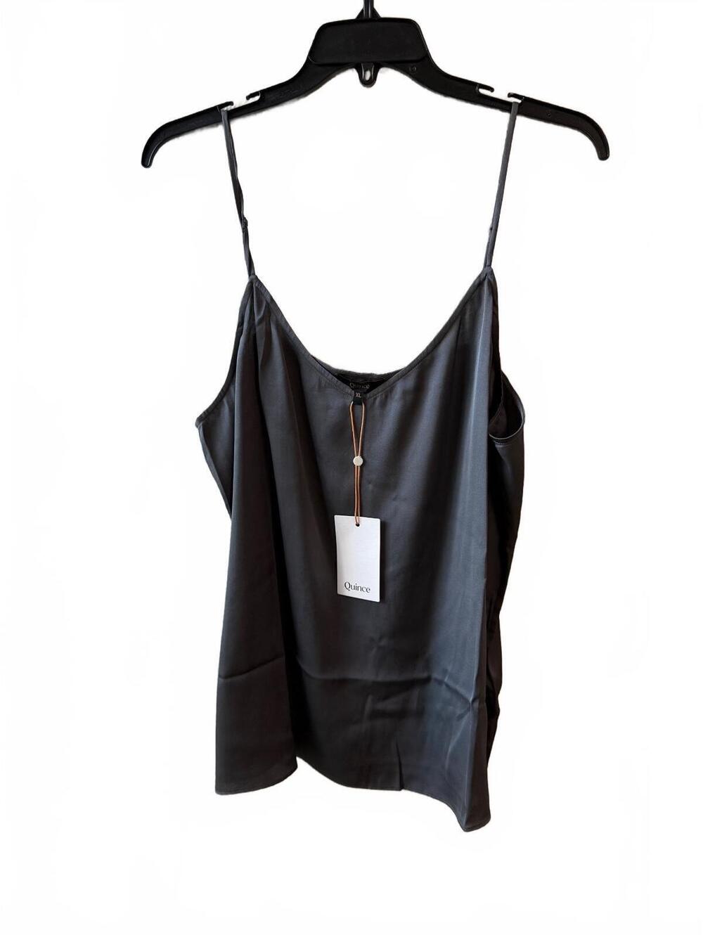 Quince XL Charcoal Gray Silk Spandex Camisole Tank Top